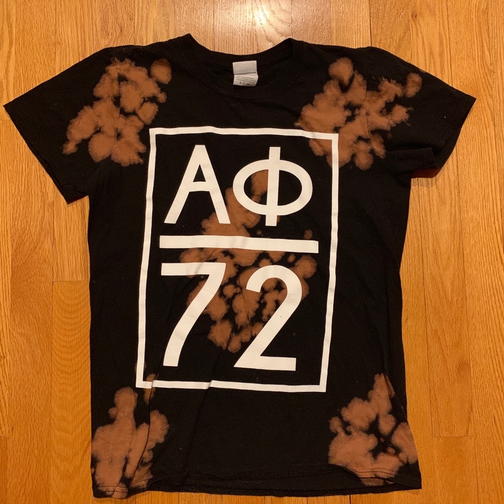 Alpha Phi Tie-Dye black and brown t shirt